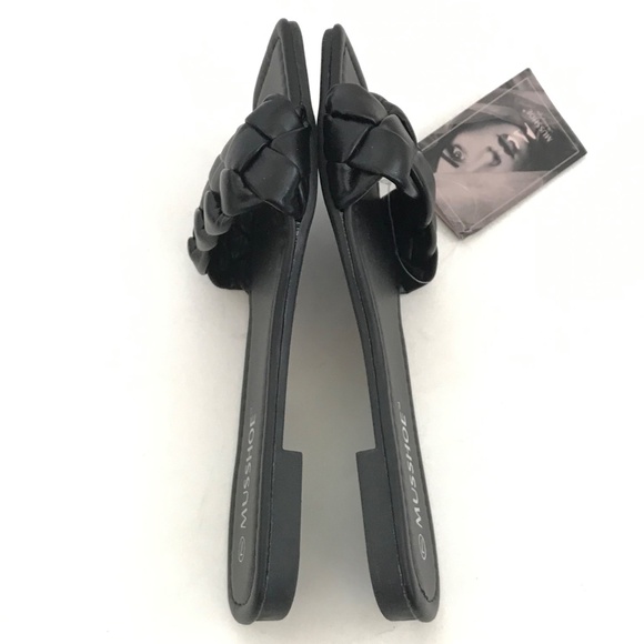 MUSSHOE Slip On Slide Sandals Black Flats Women’s Size 7 NWT - Picture 8 of 16
